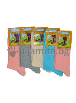 Дамски памучни Български чорапи - едноцветни, 36/40 - 5бр./пакет